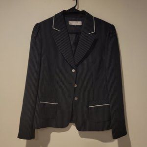 Tahari Arthur S. Levine Petite White Stripe Blazer Formal Business